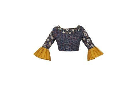 embroidered boat neck blouse